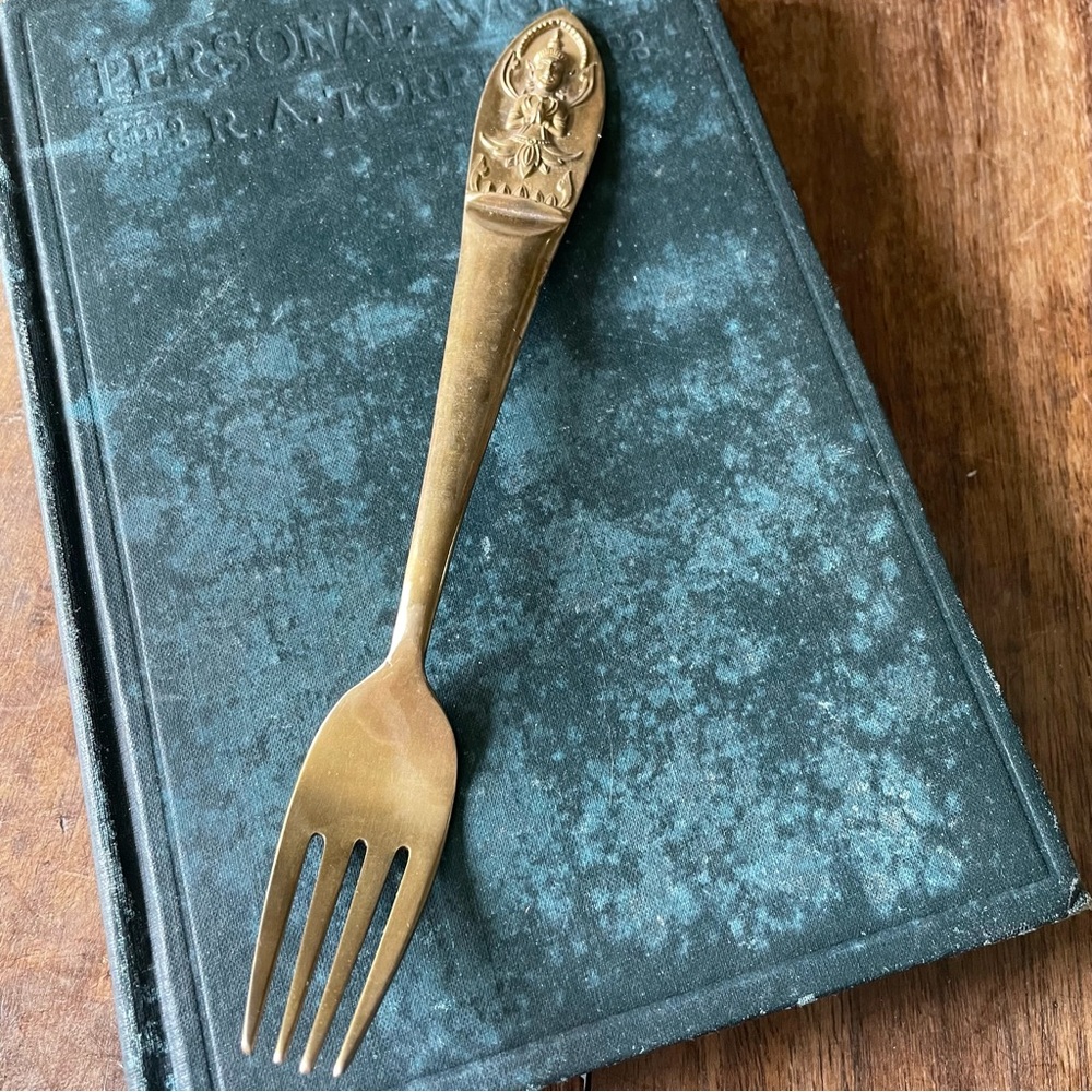 Vintage Siam Samran Buddha Dinner Fork Antique Brass